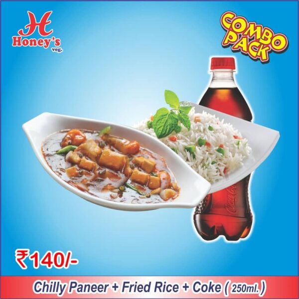 combo pack Chilly Paneer + Fried Rice + Coke ( 250ml. )